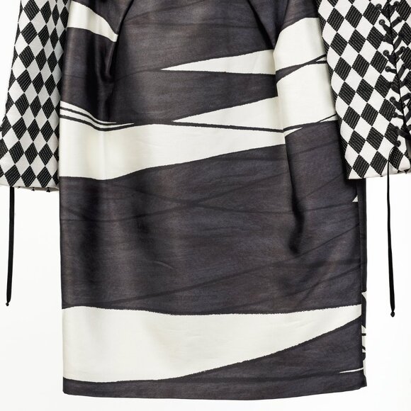 Aquilano Rimondi SS/13 Runway White & Black Multi-Pattern Silk Dress - Picture 8 of 14